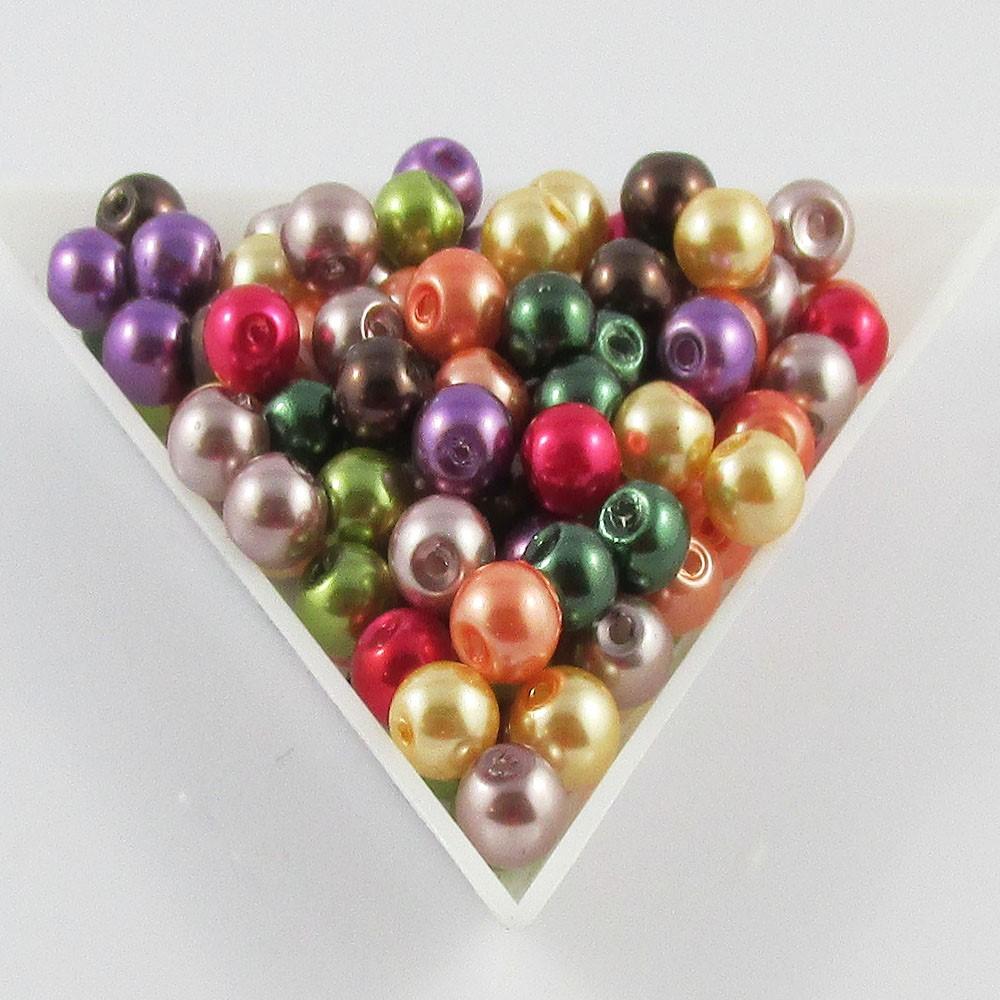 Premix Bag Round Glass Pearl Beads Select 4 6 or 8mm and from 8 Theme Colours