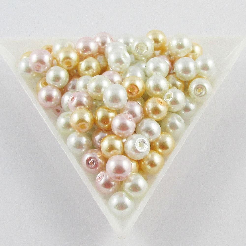 Premix Bag Round Glass Pearl Beads Select 4 6 or 8mm and from 8 Theme Colours