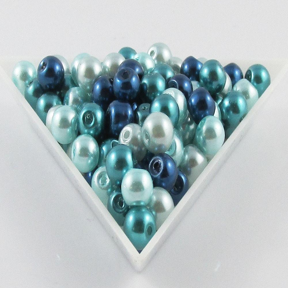 Premix Bag Round Glass Pearl Beads Select 4 6 or 8mm and from 8 Theme Colours