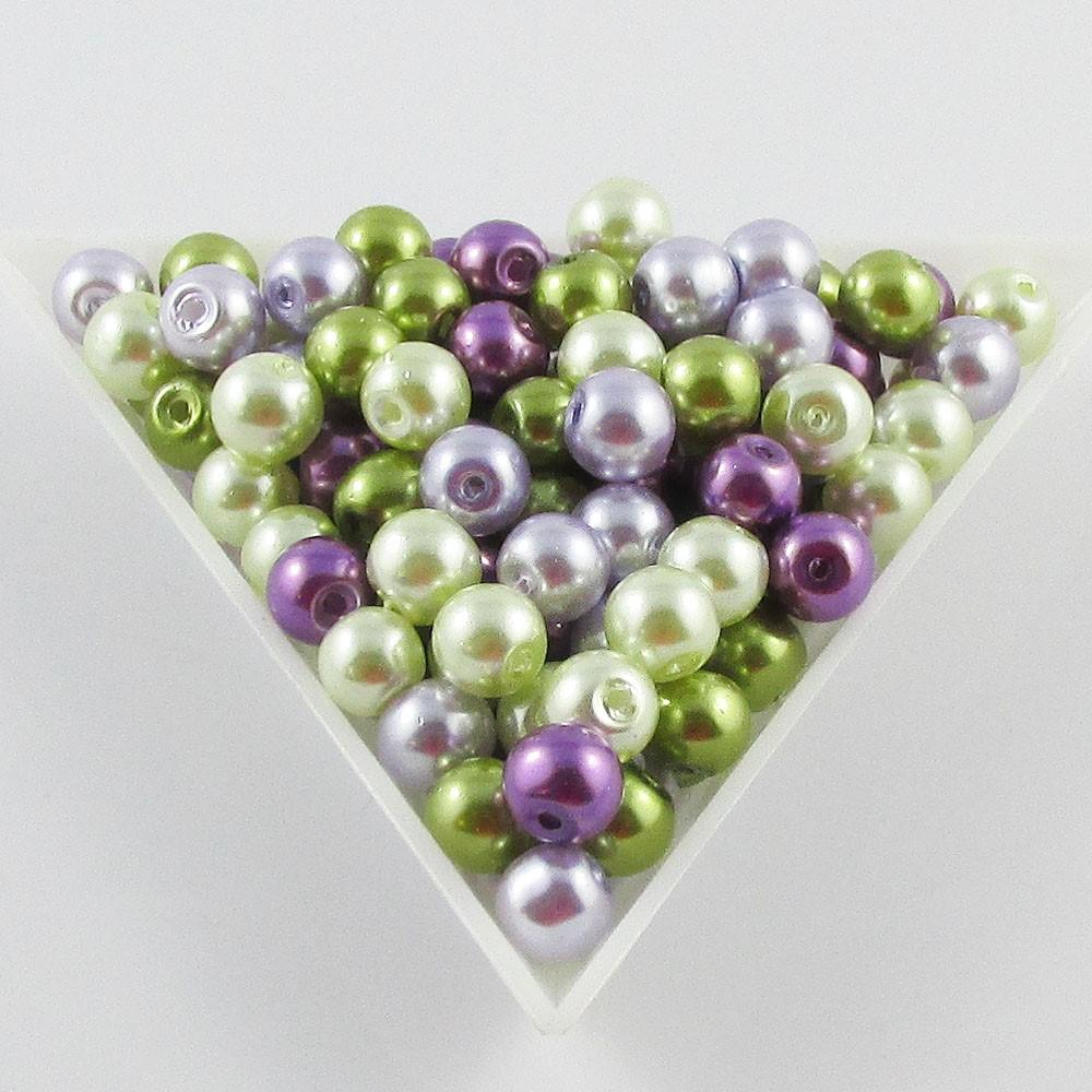 Premix Bag Round Glass Pearl Beads Select 4 6 or 8mm and from 8 Theme Colours