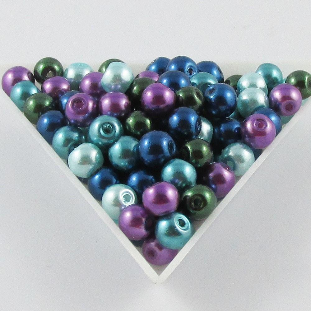 Premix Bag Round Glass Pearl Beads Select 4 6 or 8mm and from 8 Theme Colours