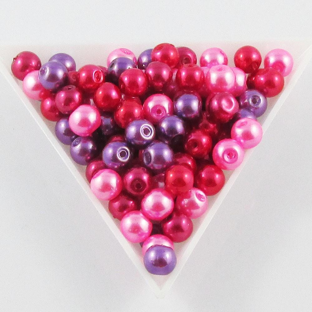 Premix Bag Round Glass Pearl Beads Select 4 6 or 8mm and from 8 Theme Colours