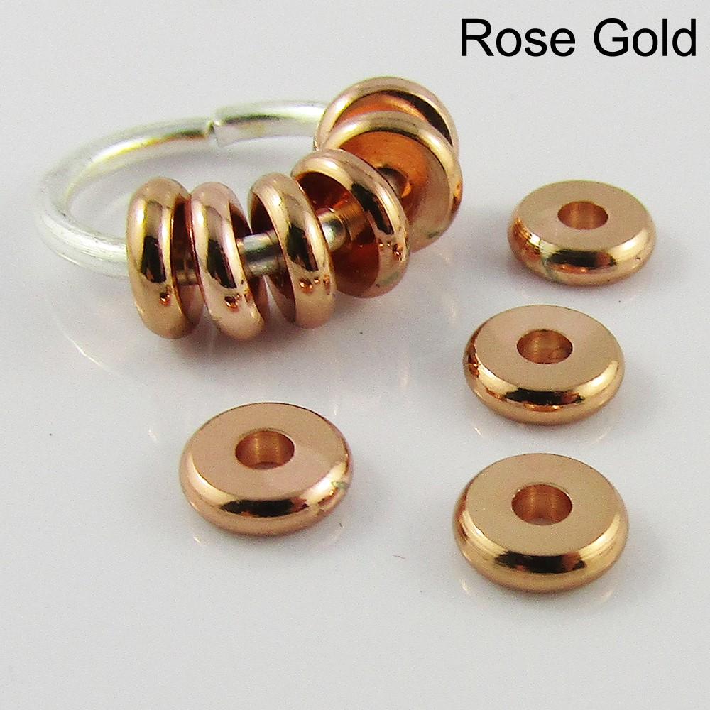 20pcs Brass Tiny Disc Spacer Beads 6mm Hole 1.8mm Gold Silver or Gunmetal