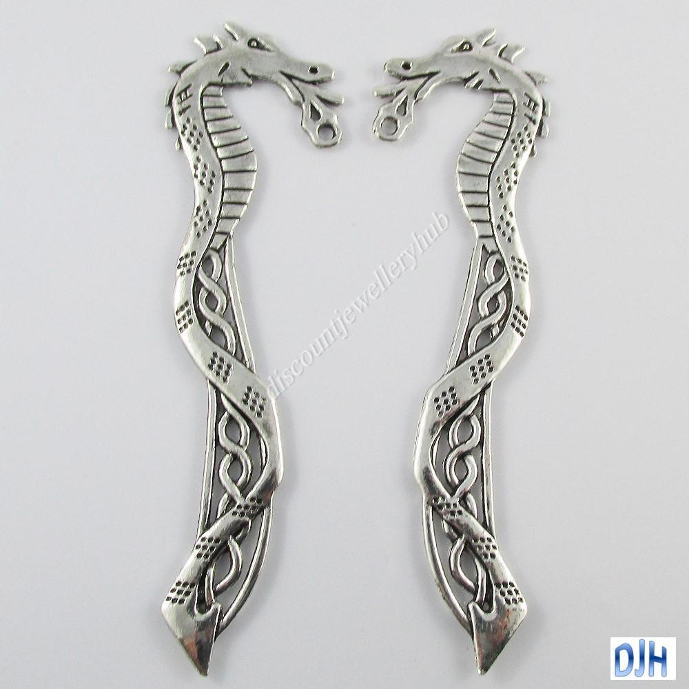 Bulk Celtic Knot Dragon Bookmark 115mm Antique Silver Suit Beading Qty 1,5 or 10