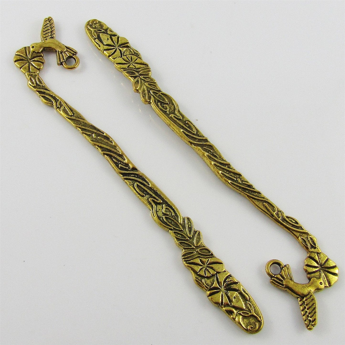 Bulk Hummingbird Bookmark 125mm Antique Gold Suit Beading Select Qty