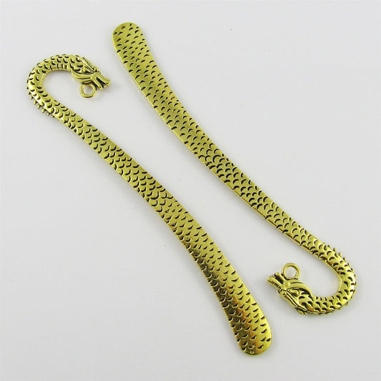 Bulk Dragon Bookmark 123mm Antique Gold Suit Beading Select Qty 1/5/10