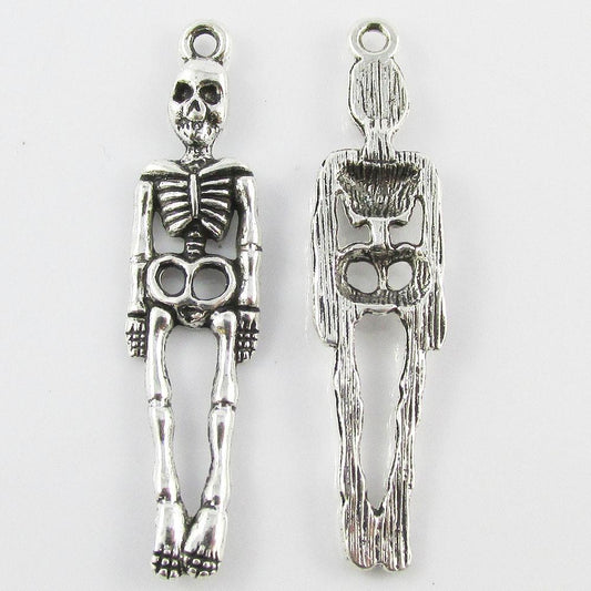 Bulk Skeleton Charm Pendant Human Anatomy Halloween 39x9mm Select Qty