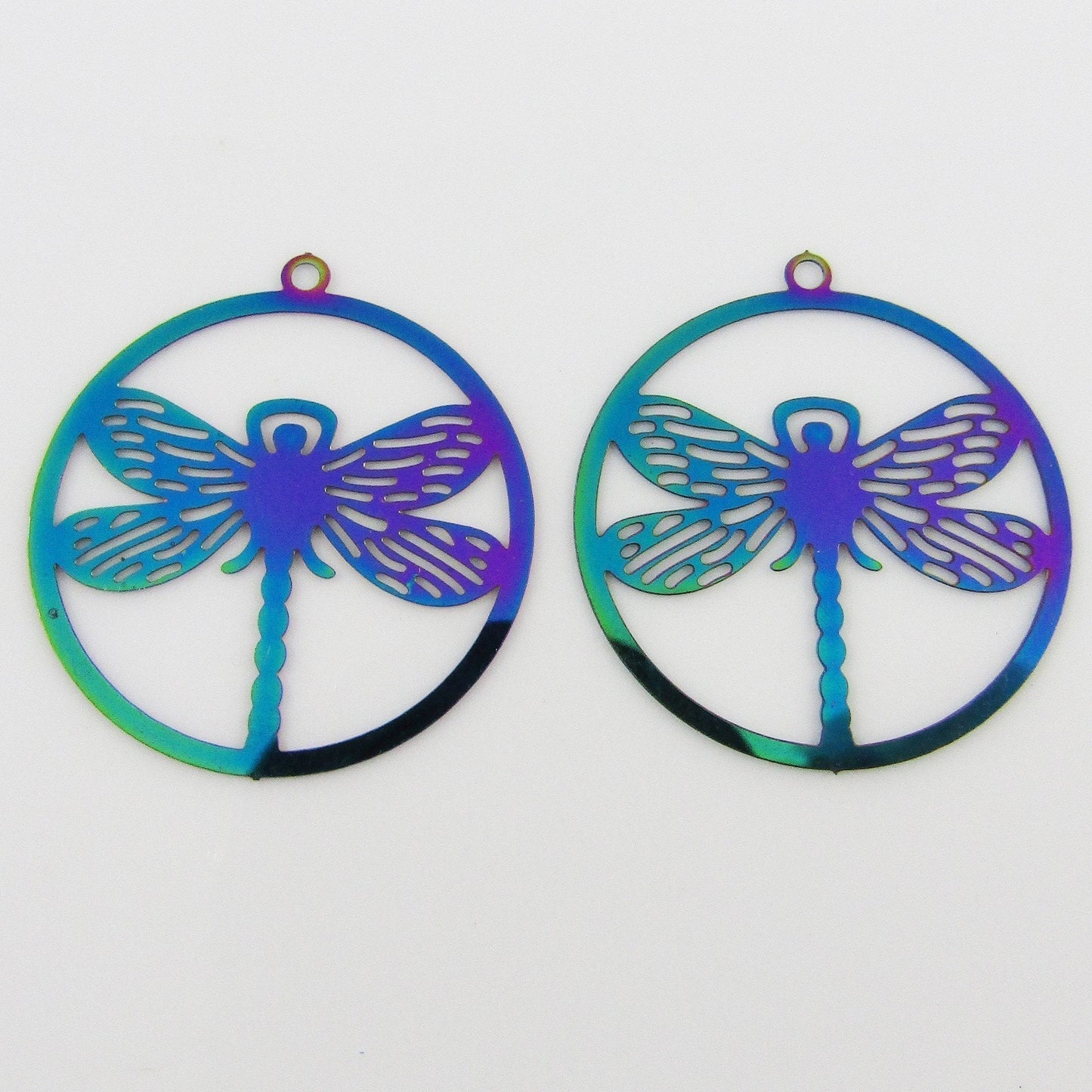 Bulk 6pce Laser Cut Dragonfly Charm Pendant Earring Component SSteel 27x24mm