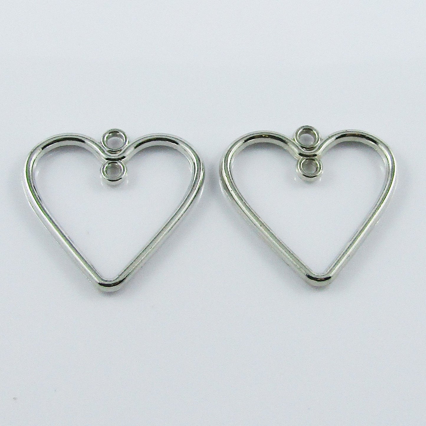 10pcs Heart Charm Pendant with Internal Loop ACRYLIC 32x34mm