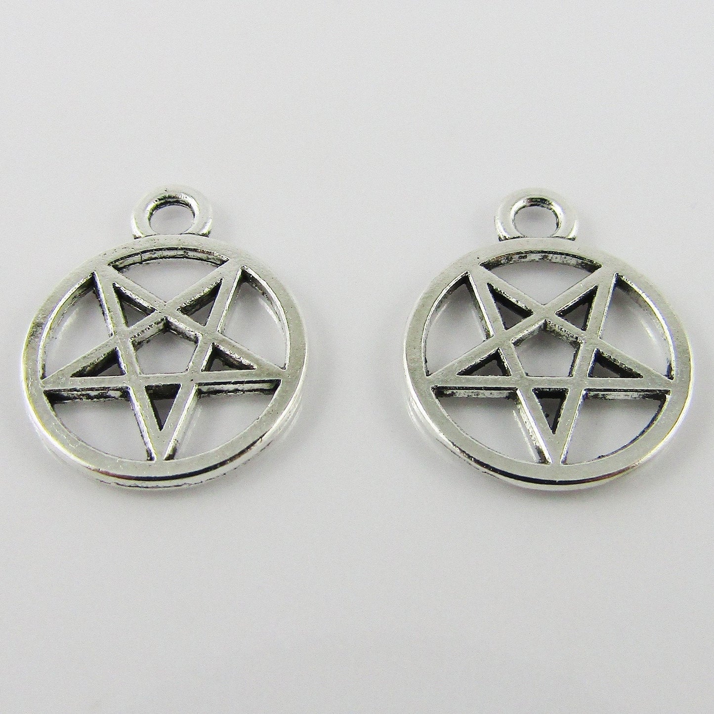 Bulk Mini Pentagram Charm Pendant Pagan Witch 16x13mm Select Qty