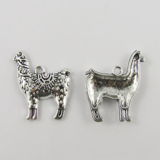 BULK Llama Alpaca Charm Pendant Pack Cute Animal 25x22mm Select Qty