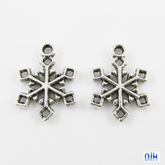 Bulk Snowflake Charm Winter Snow Pendant Select Qty