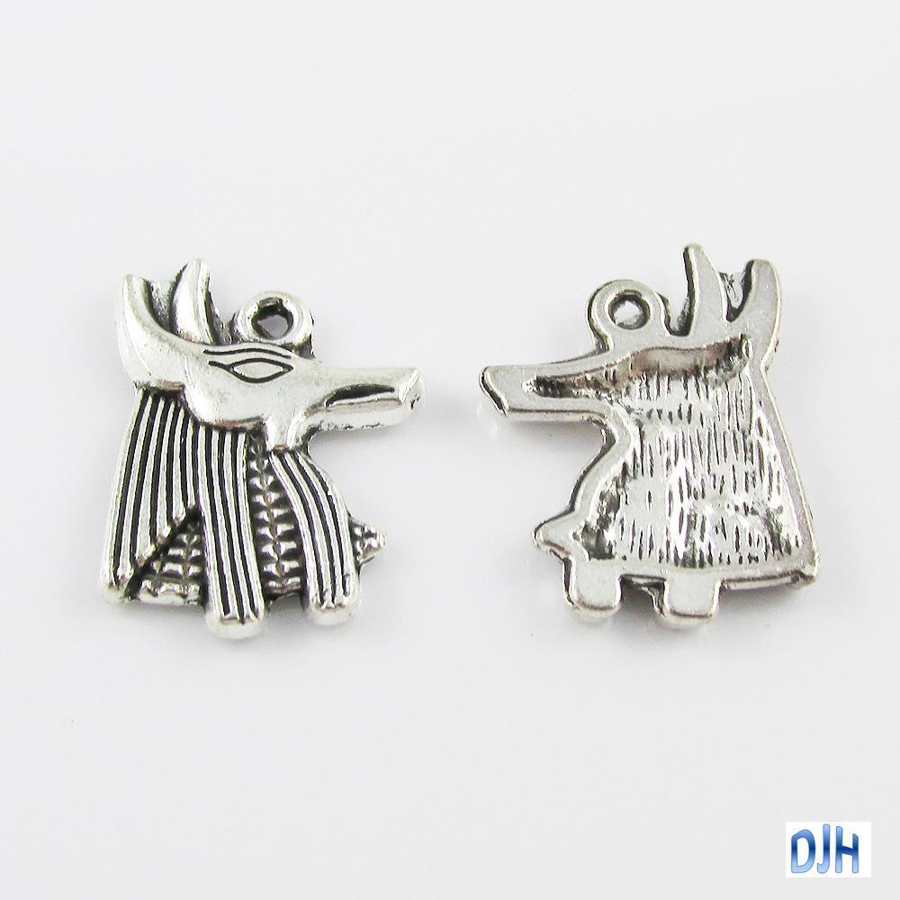 Bulk Egyptian God Anubis Charm Pendant 20mm x 15mm Select Qty