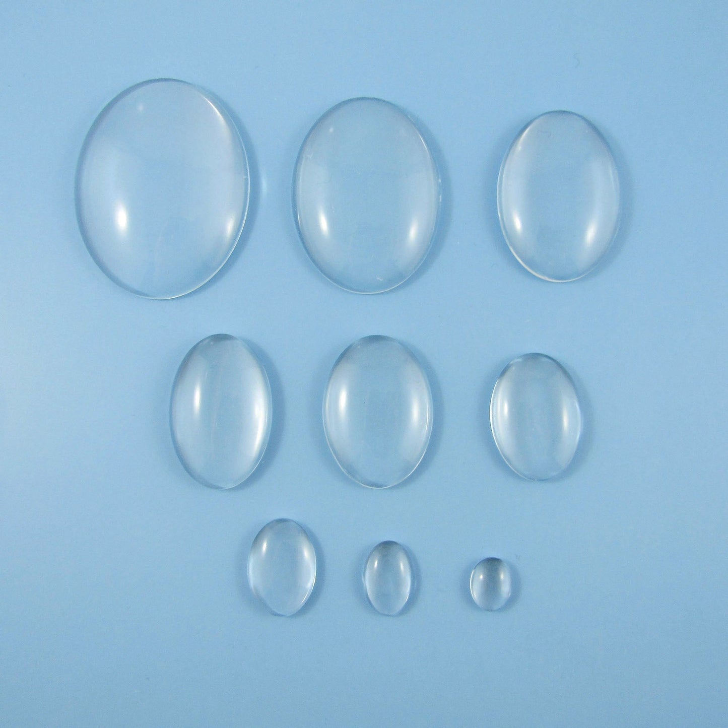 Oval Domed Clear Transparent Magnifying Glass Cabochons Seals 10~45mm