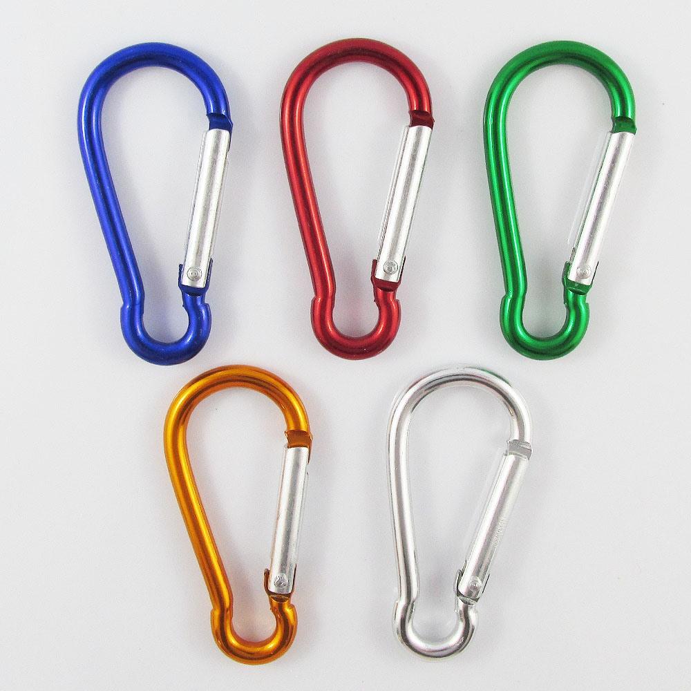 2pce Aluminium Carabiner Clip Keychain 60x30mm School Bag Luggage Select Colour