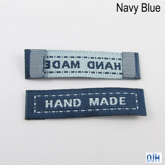 20pcs DIY Woven Cotton Hand Made Sewing Label 45x10mm Select Colour