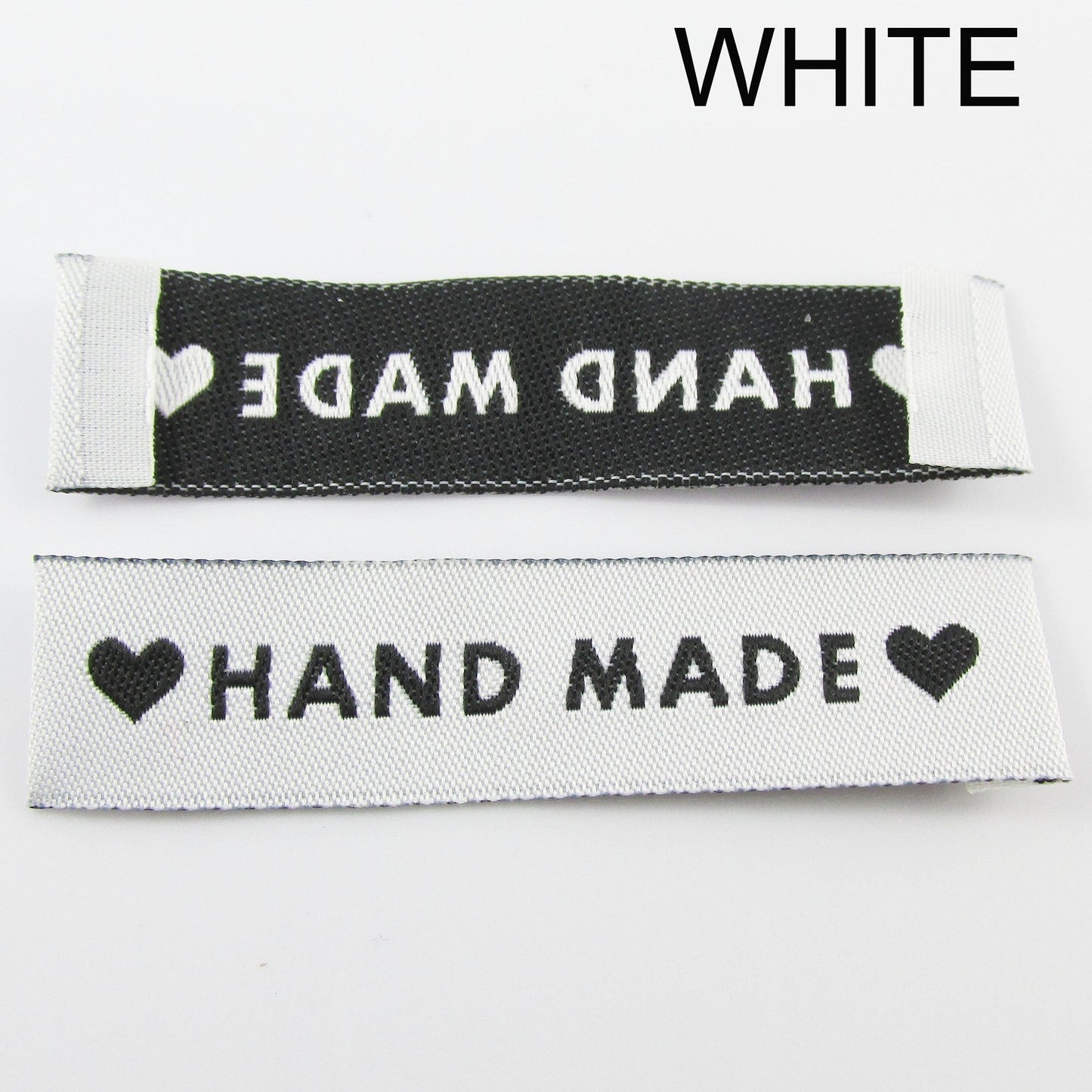 20pcs DIY Woven Hand Made Sewing Label Heart Handmade Heart