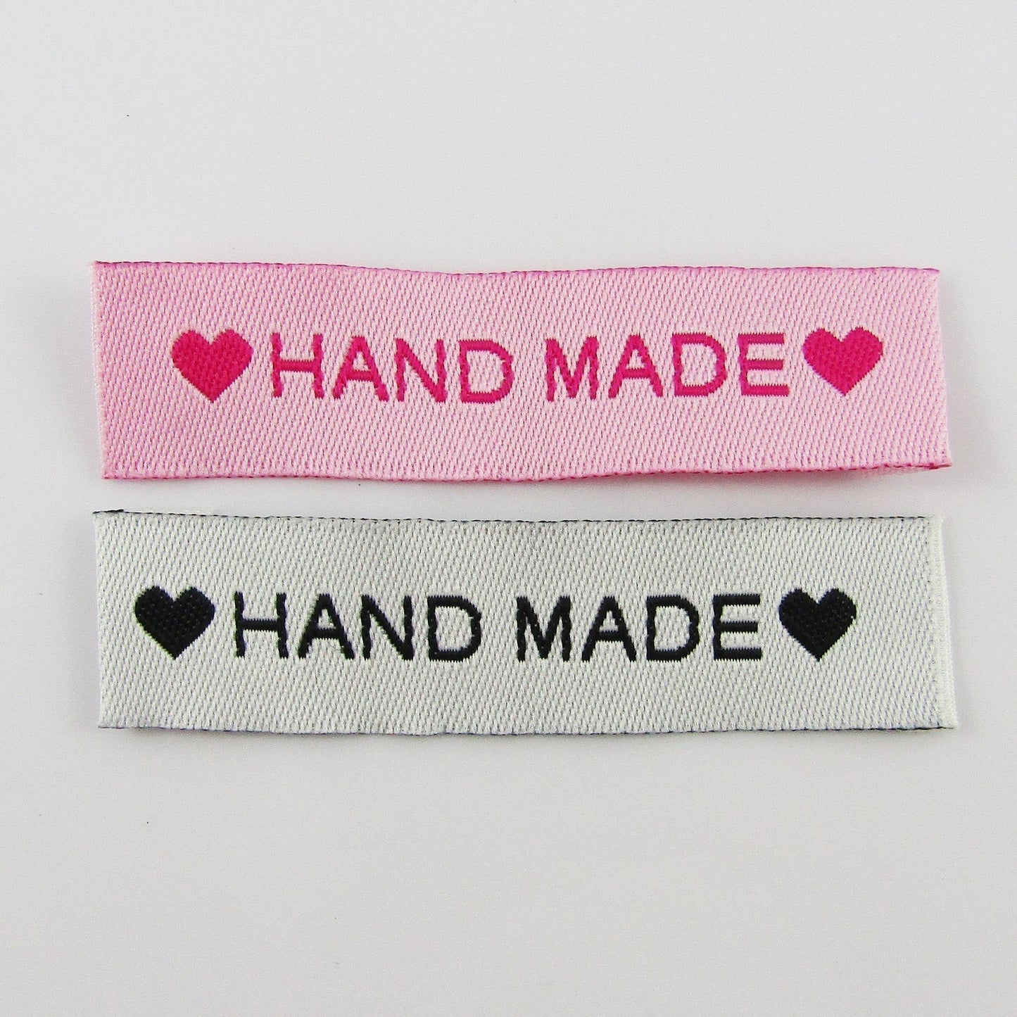 20pcs DIY Woven Hand Made Sewing Label Heart Handmade Heart