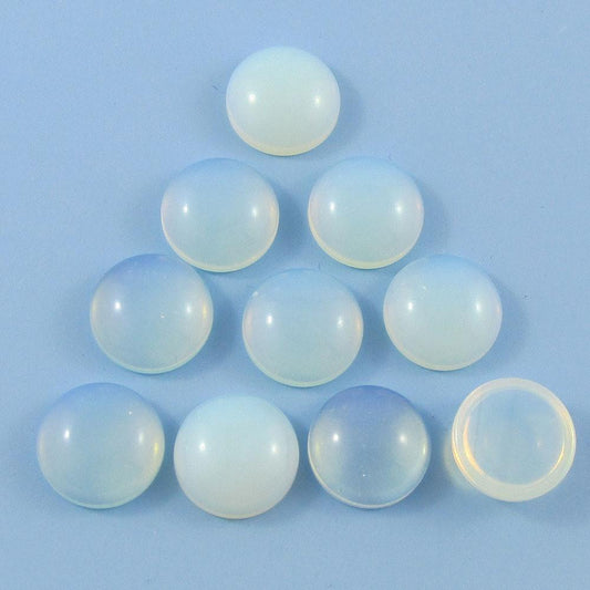 10pcs Opalite Gemstone Cabochon 12mm Round Flat Back Earrings etc