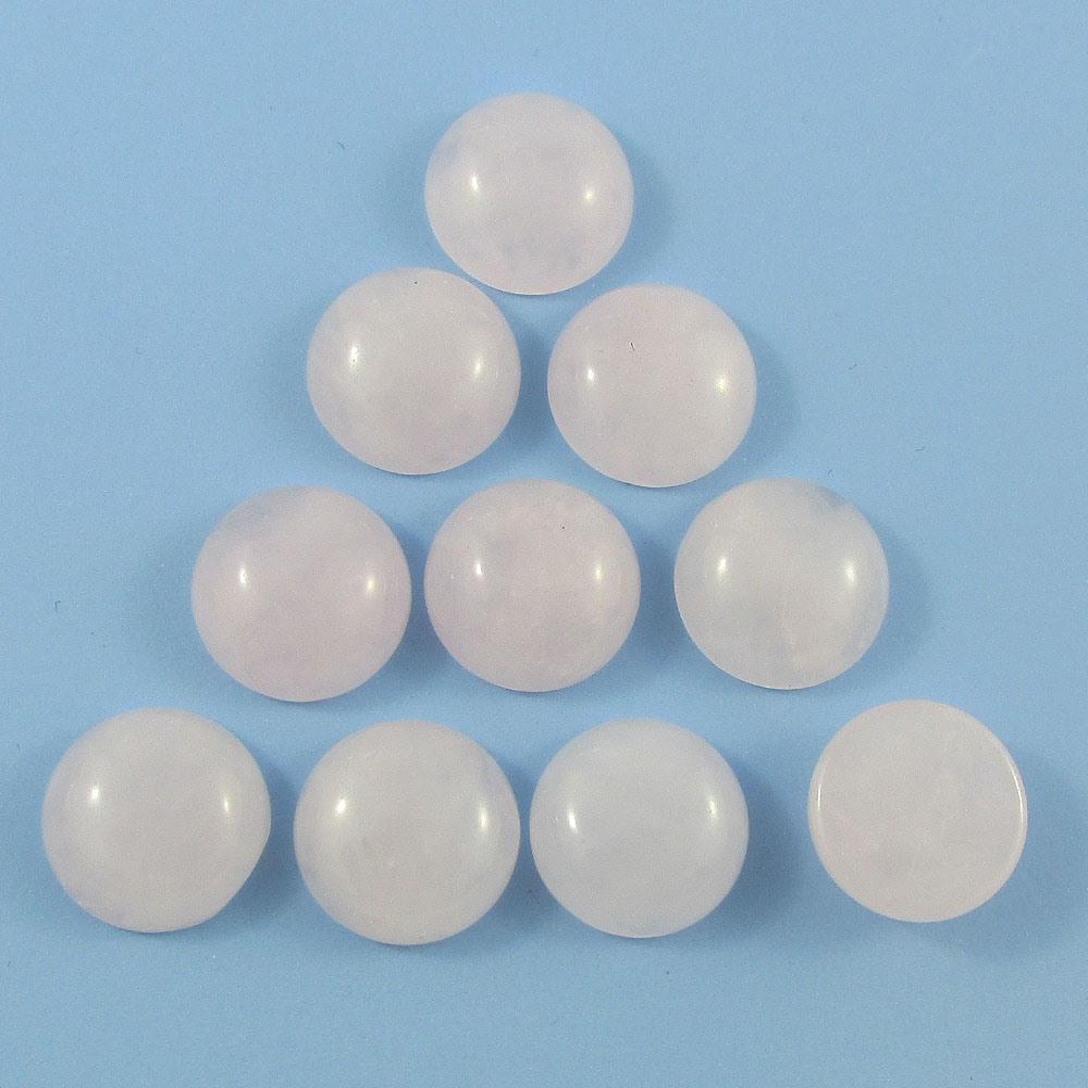 10pcs Natural Rose Quartz Gemstone Cabochon 12mm Round Flat Back Earrings etc