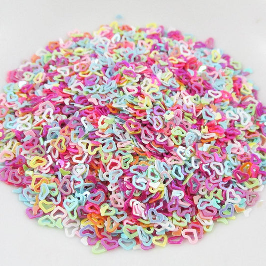 20g PVC Hollow Heart Confetti Sprinkles For Confetti Cards, Wish Bottles etc