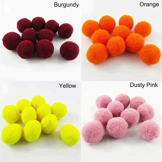 30pc 25mm Pom Pom Balls Earrings Keychains Hairclips Garlands & More 17 Colours