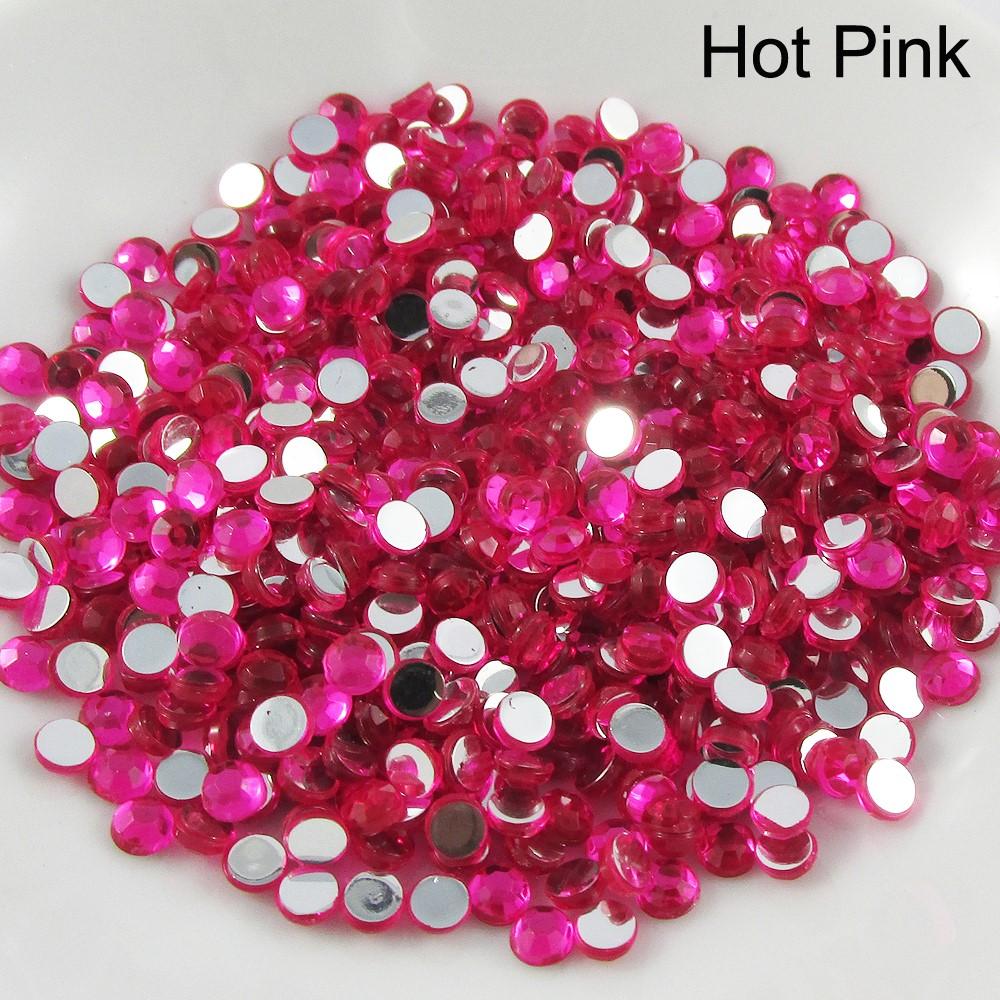 1000pcs 4mm Acrylic Faceted Rhinestone Cabochon Flat Back Jewellery Scrapbooking