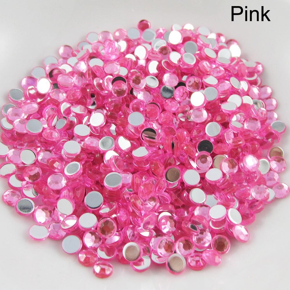 1000pcs 4mm Acrylic Faceted Rhinestone Cabochon Flat Back Jewellery Scrapbooking