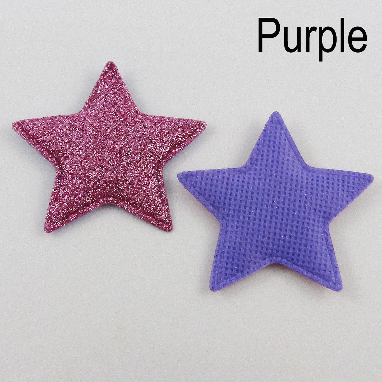 10pcs Glitter Star Padded Puffy Patch Craft Embellishment 51x54mm Select Colour