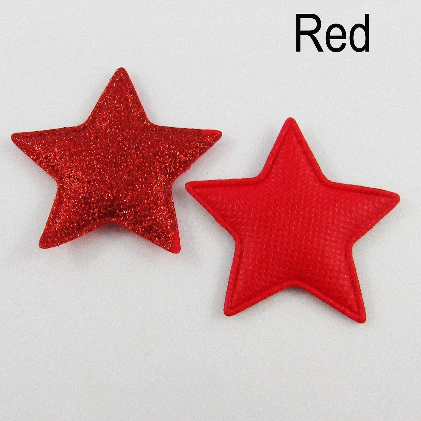 10pcs Glitter Star Padded Puffy Patch Craft Embellishment 51x54mm Select Colour