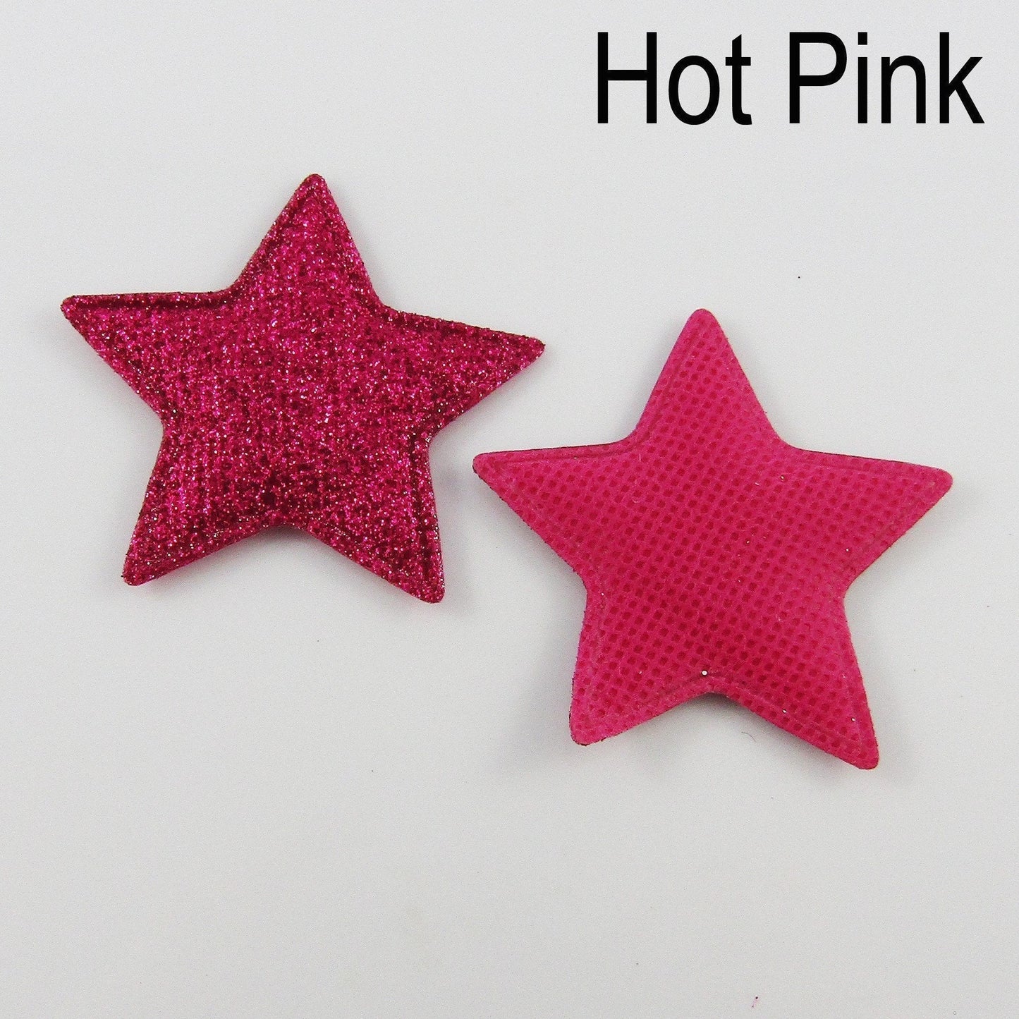 10pcs Glitter Star Padded Puffy Patch Craft Embellishment 51x54mm Select Colour