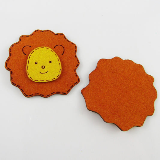 10pcs Lion Faux Suede Patch Craft Embellishment 40x41x3mm Hairclips& More