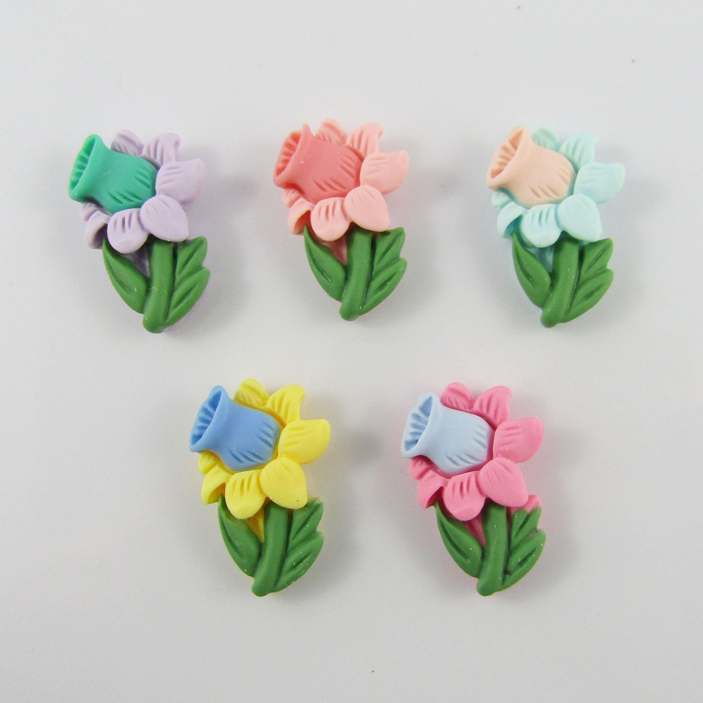 10pcs in Random Pairs DIY Resin Flower Cabochon Hair Clips Scrapbooking etc