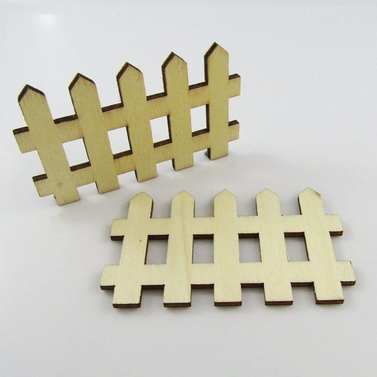 10pcs Laser Cut Wood Fence Embellishment 73x45mm Scrapbooking Cards etc