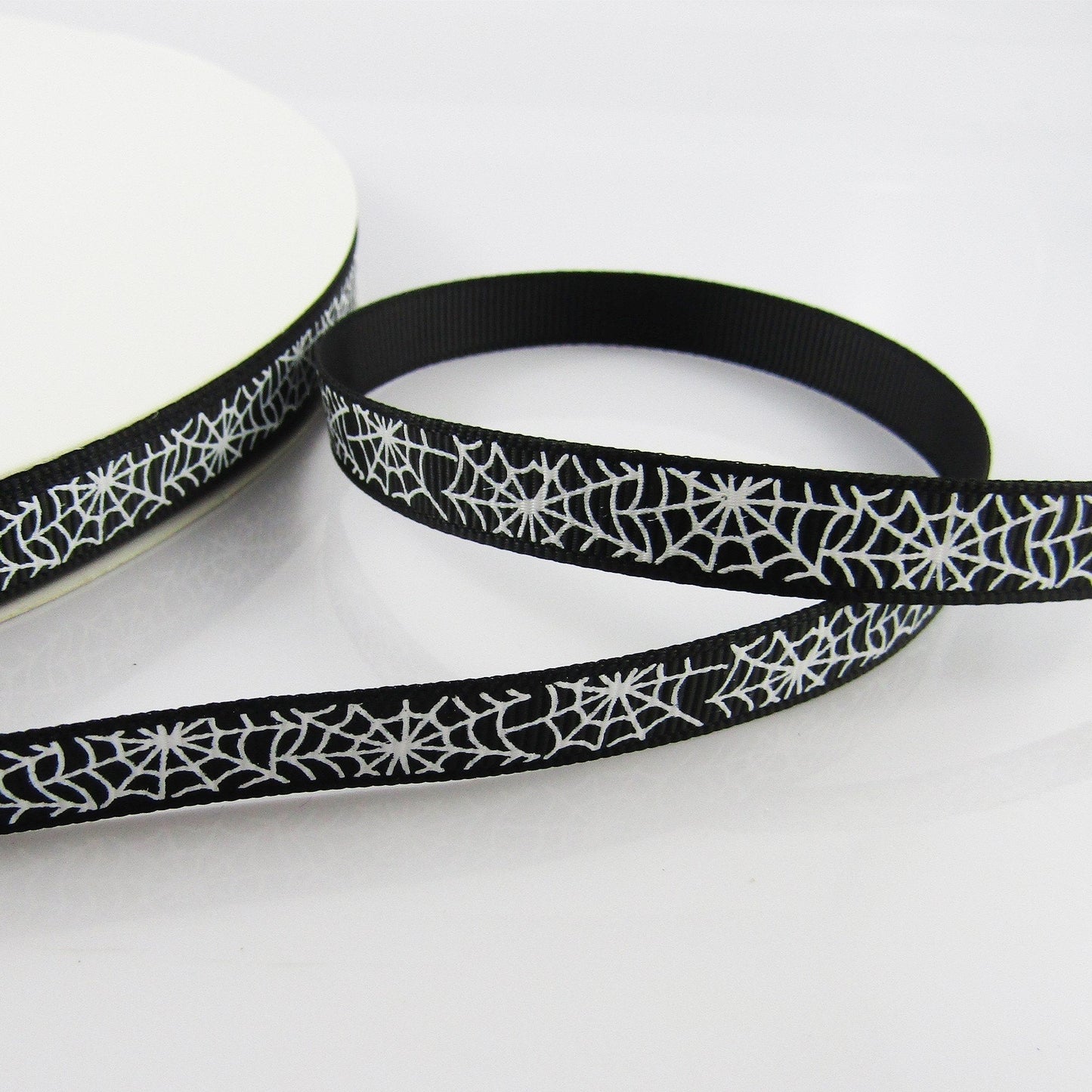 3metres Halloween Print Spider Web Grosgrain Ribbon 9mm Select Colour