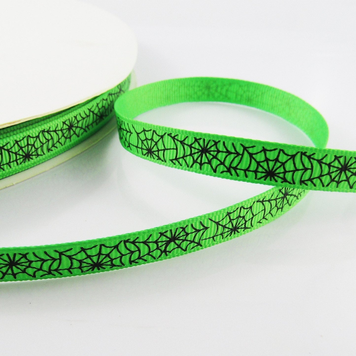 3metres Halloween Print Spider Web Grosgrain Ribbon 9mm Select Colour