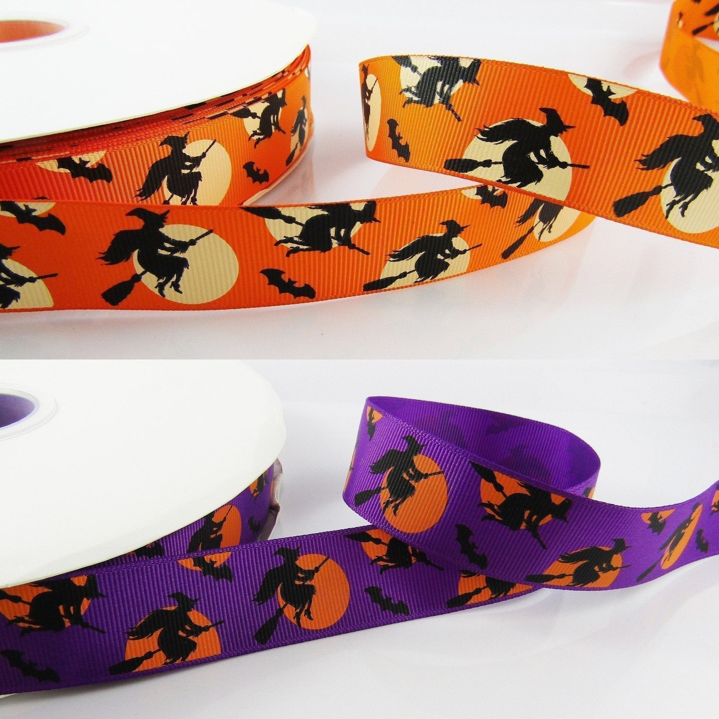 3metres Halloween Print Witch Broomstick Grosgrain Ribbon 25mm Select Colour