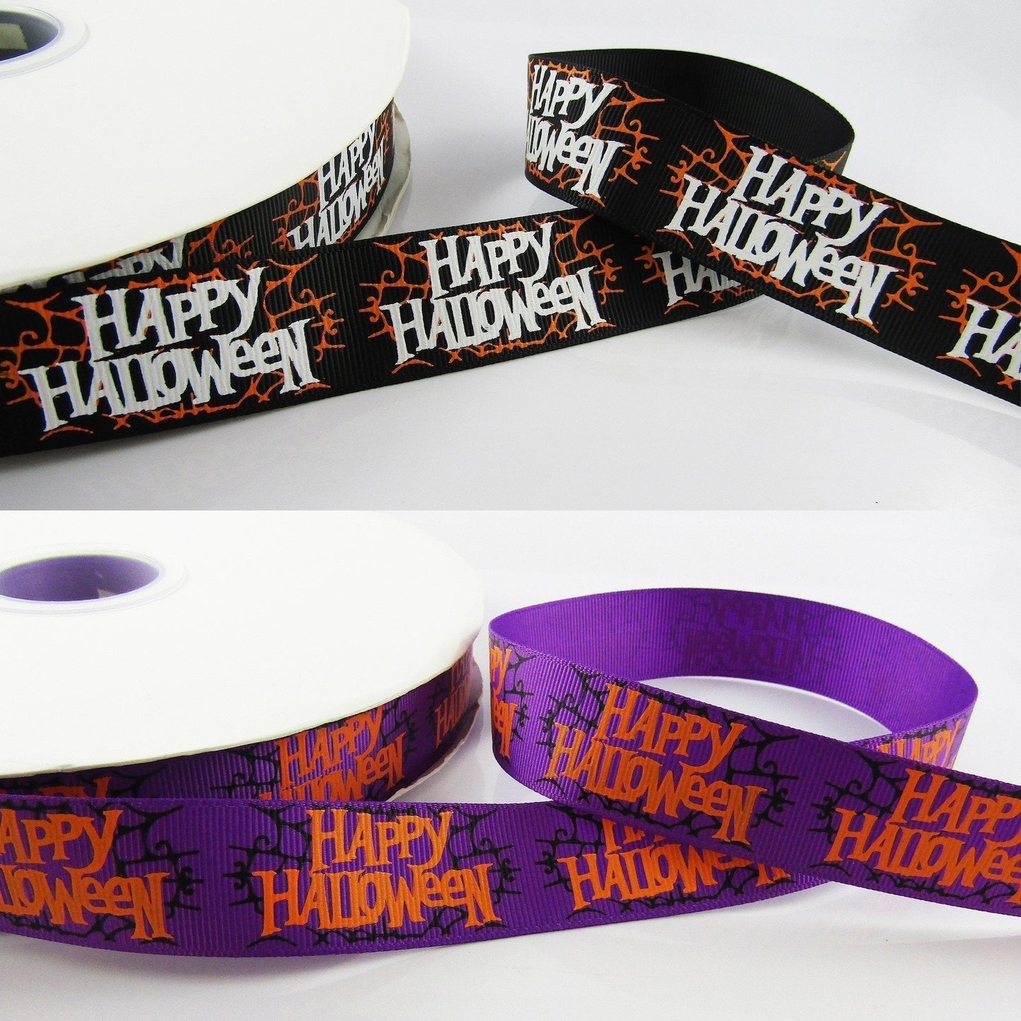 3metres Halloween Print Happy Halloween Grosgrain Ribbon 25mm Select Colour