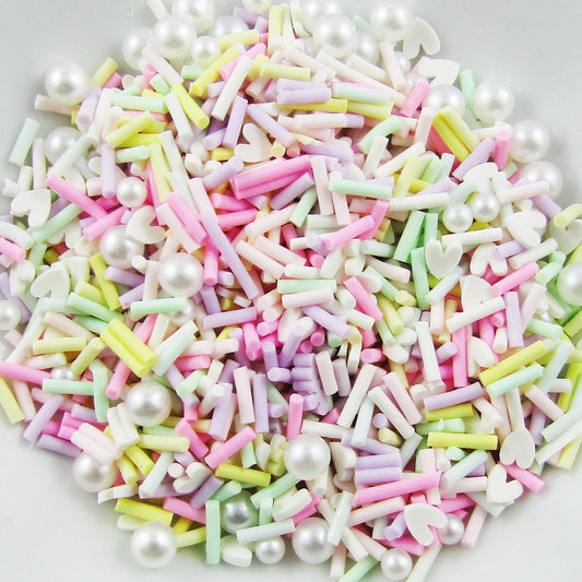 20g Confetti Sprinkles Hearts & Pearls Pastels Wish Bottle Resin Shaker Cards