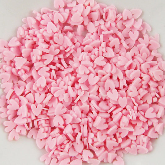 20g Polymer Clay Wafer Confetti Sprinkles Tiny Heart Pink Resin Shaker Cards etc