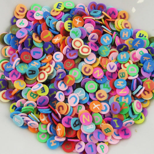 20g Polymer Clay Wafer Sprinkles Round Alphabet Letters Resin Shaker Cards etc