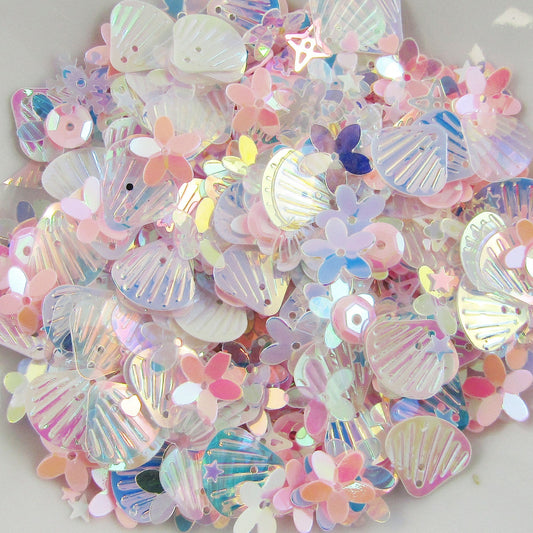 20g Pink Seaside Mix PVC Paillette Sequins Sprinkles Resin Shaker Cards etc