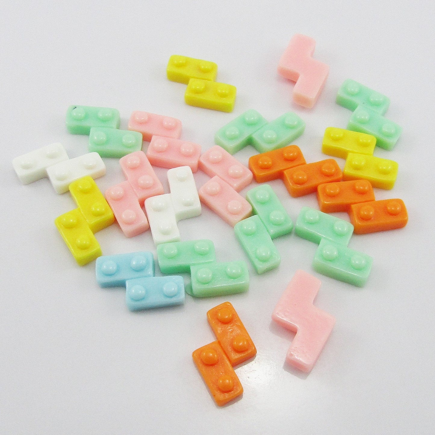 20pcs DIY Building Brick Piece Cabochon Flat Back 18x12x5mm Cards Hair Clips