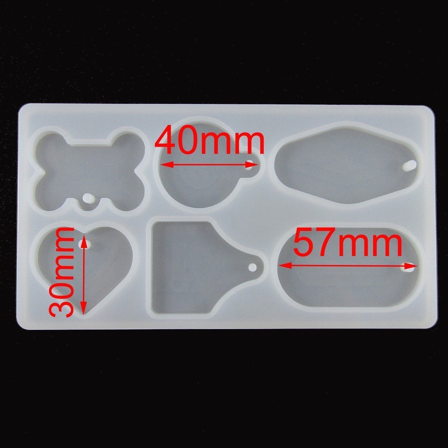 Bauble Heart Bone Mixed Pendant Shapes Silicone Casting Mould for Epoxy Resin