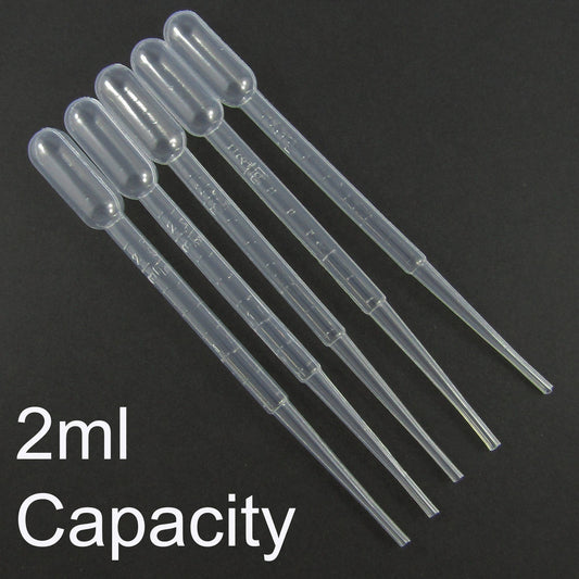 20pcs Craft 2ml Disposable Plastic Pipette Dropper Graduated Clear 150mm