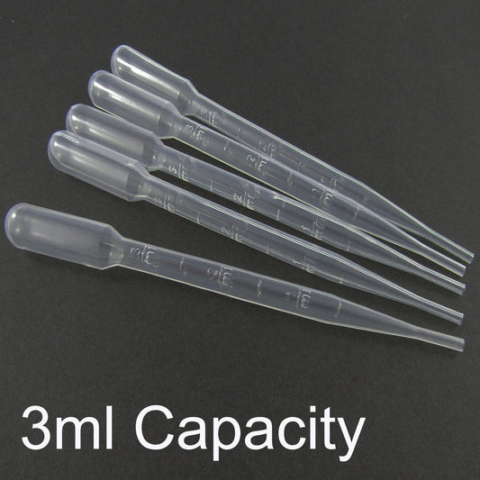 20pcs Craft 3ml Disposable Plastic Pipette Dropper Graduated Clear 155mm