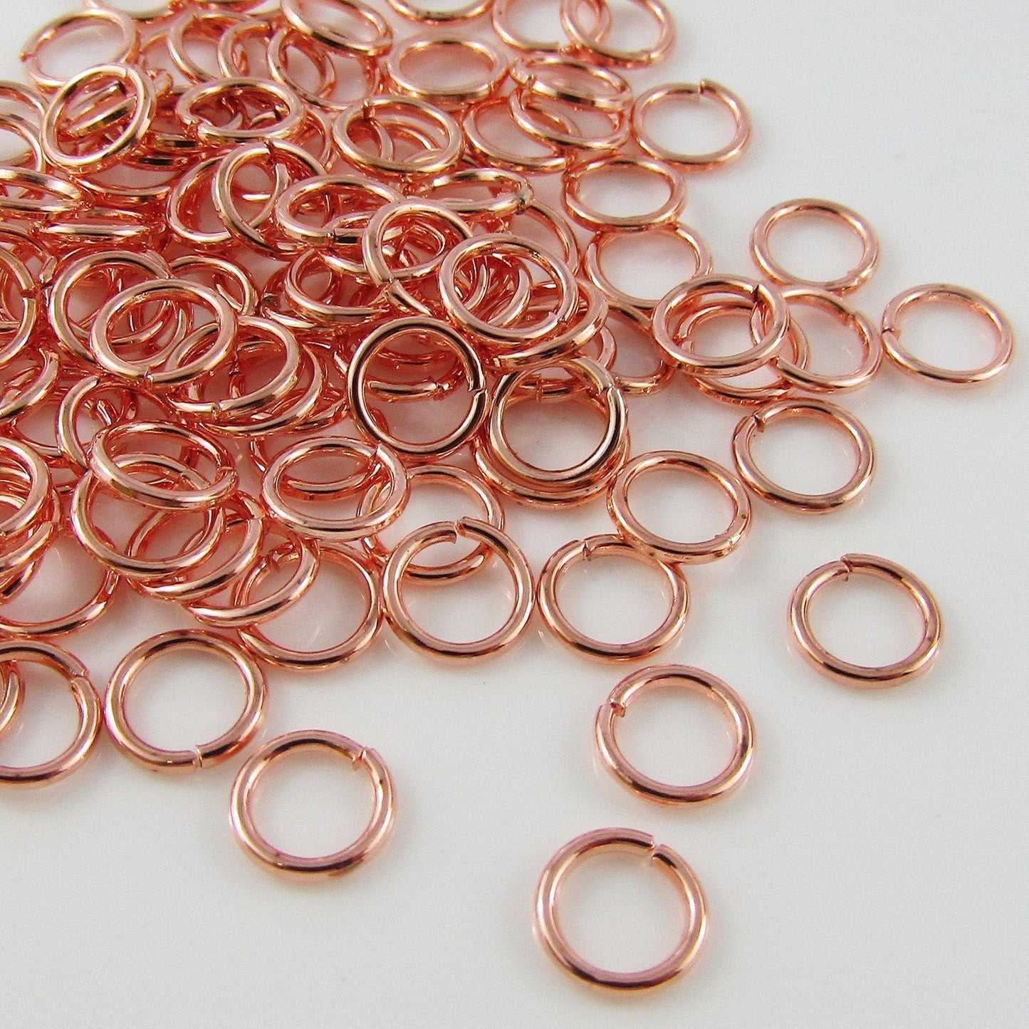 Bulk 200 pieces of 7x0.8mm Rose Gold Jump Rings Open Jumprings Findings