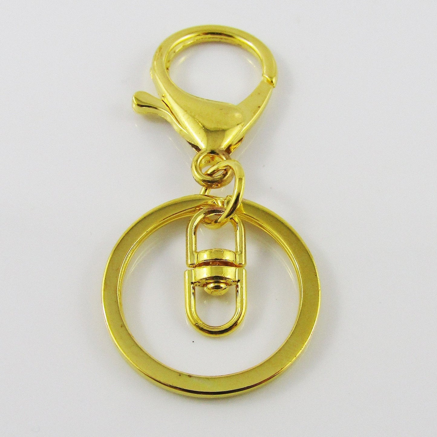 BULK Key Ring Keychain Lobster Clasp Swivel Finding SplitRing Keyring GOLD