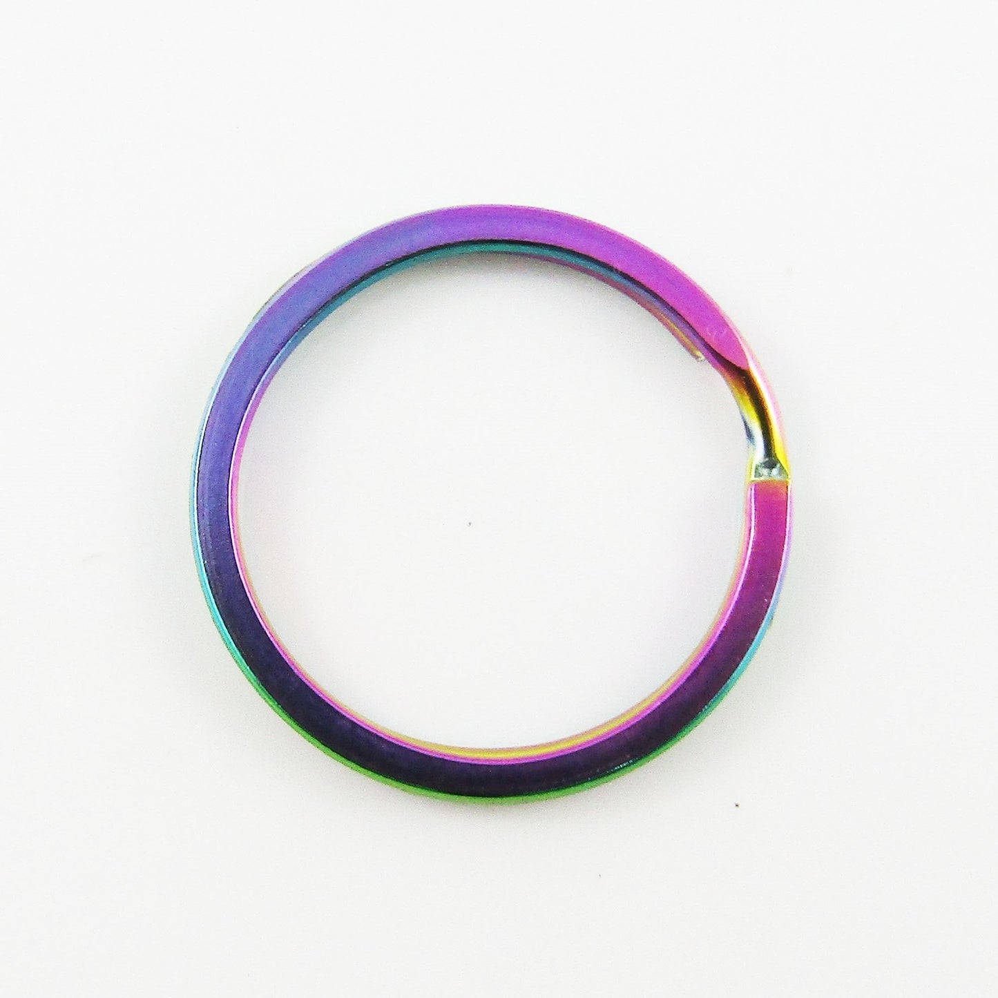 Bulk Keyring Split Ring Finding 25mm Stainless Steel Rainbow Multi Coloured