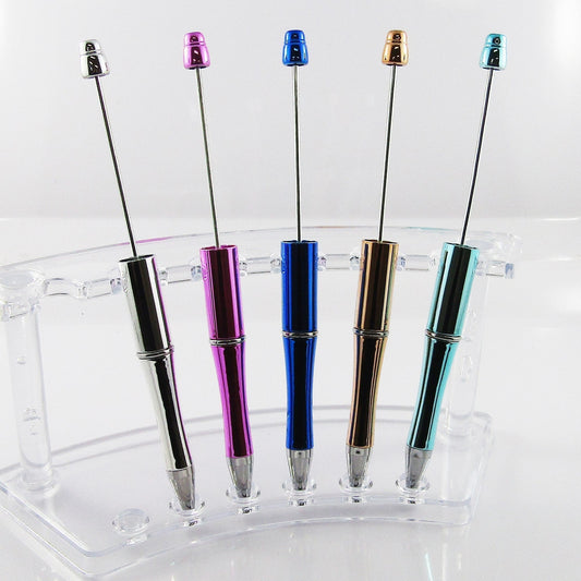 5pcs Blank DIY Metallic Beadable Pens 144mm Personalised Gift Idea Select Colour